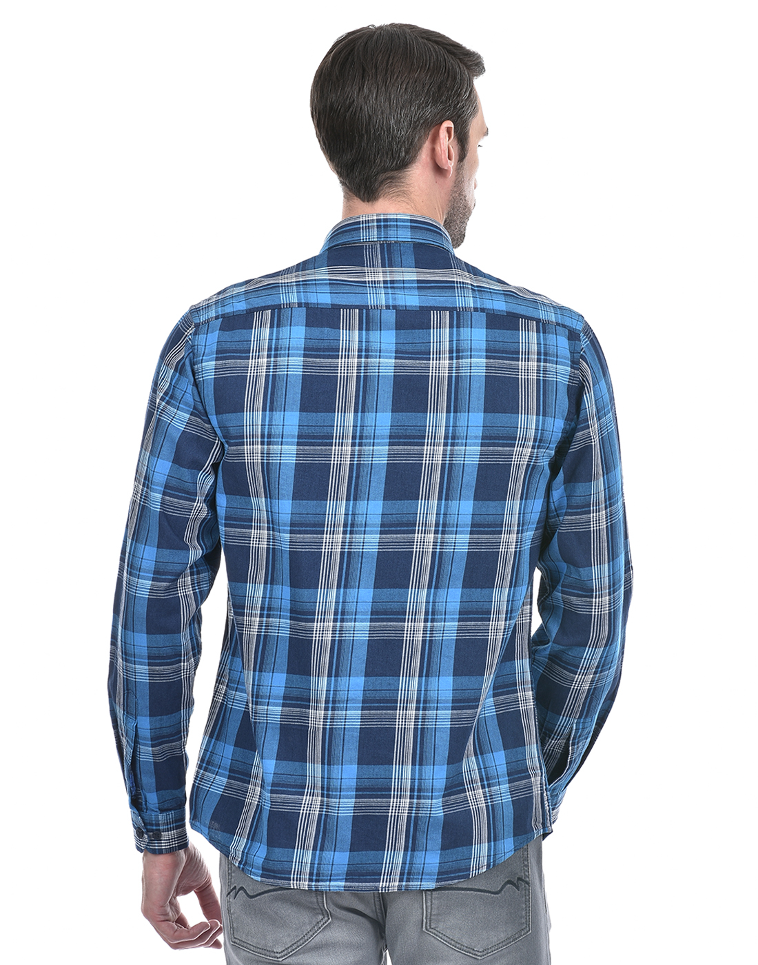 Numero Uno Men Checkered Blue Shirt